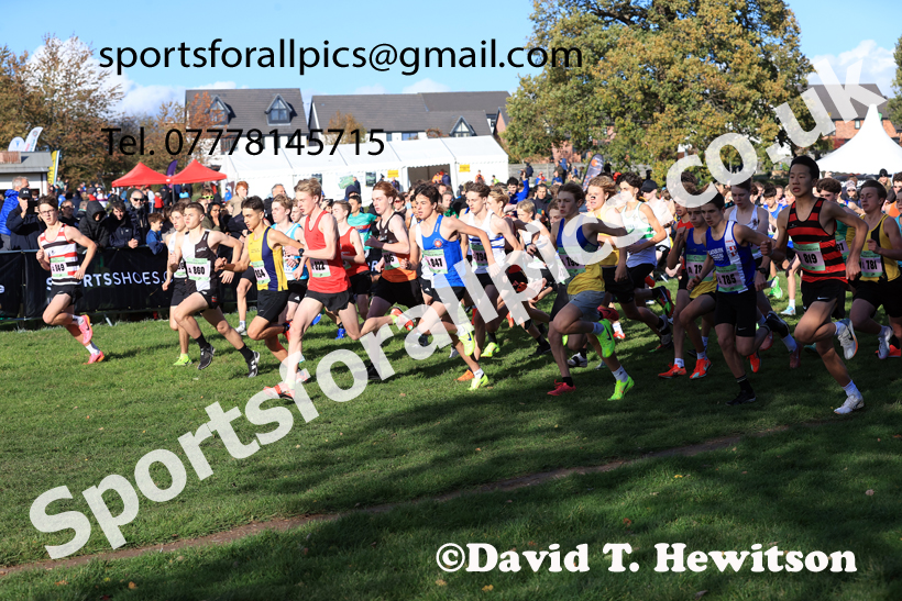 Boys Under-15s 2025 National Cross Country Relays, Berry Hill Park, Mansfield. Photo: David T. Hewitson/Sports for All Pics